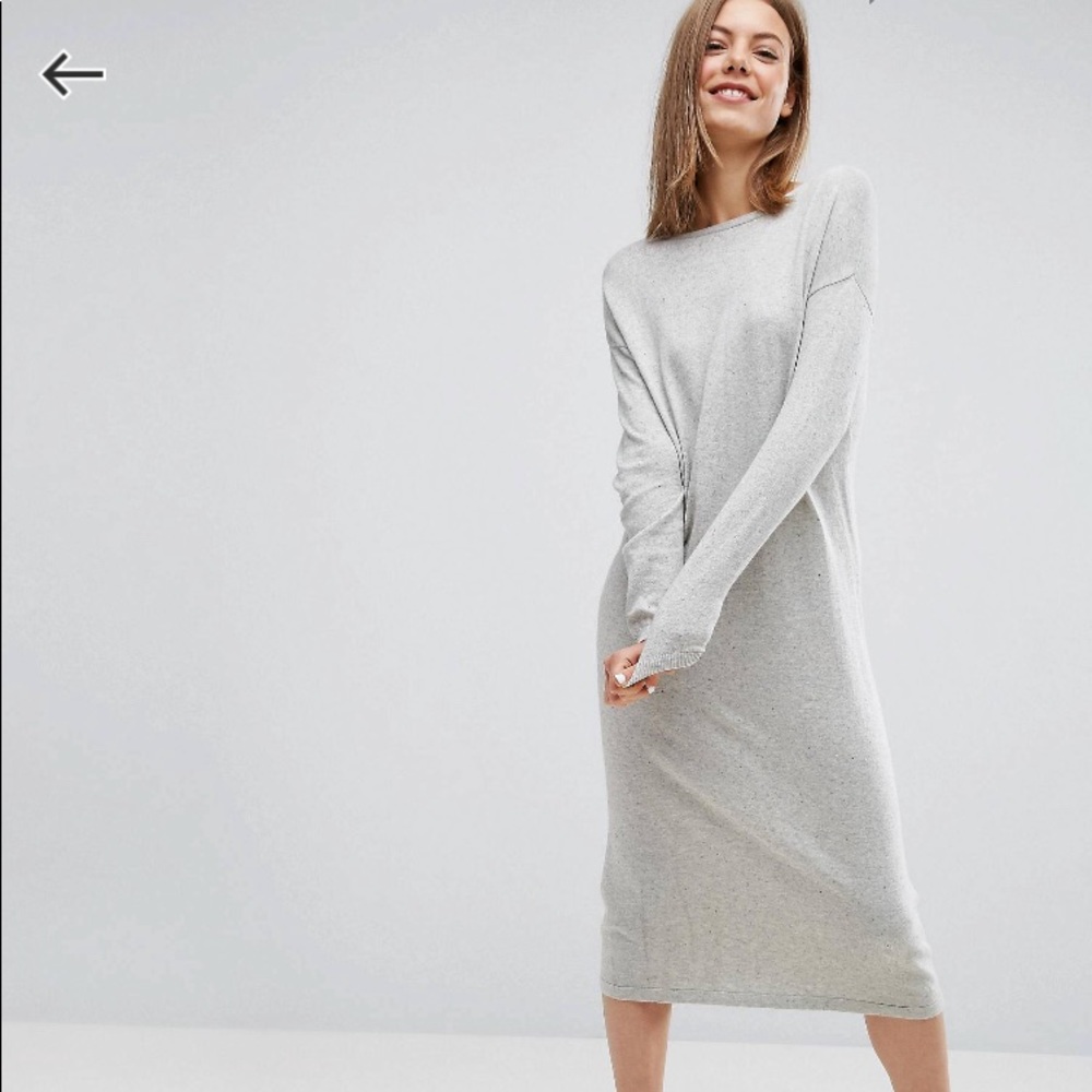 ASOS LOUNGE midi dress in Knit with V Back